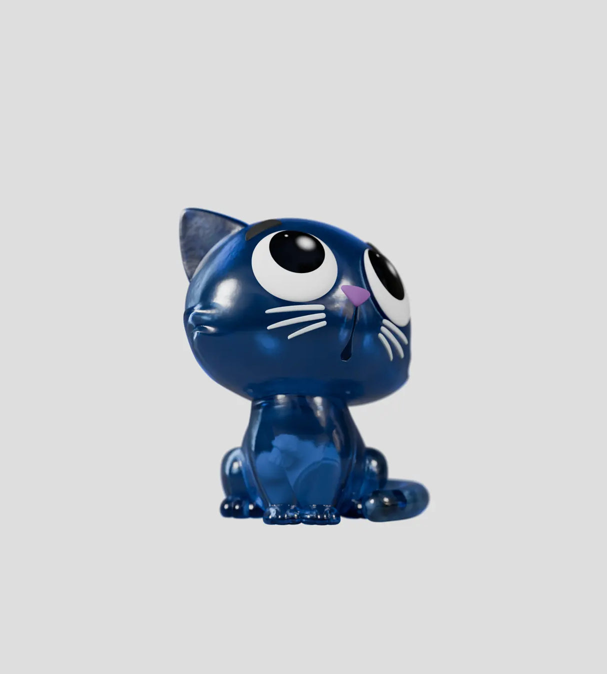 Catscans cat figure looking upward with transparent blue body and inner contents
