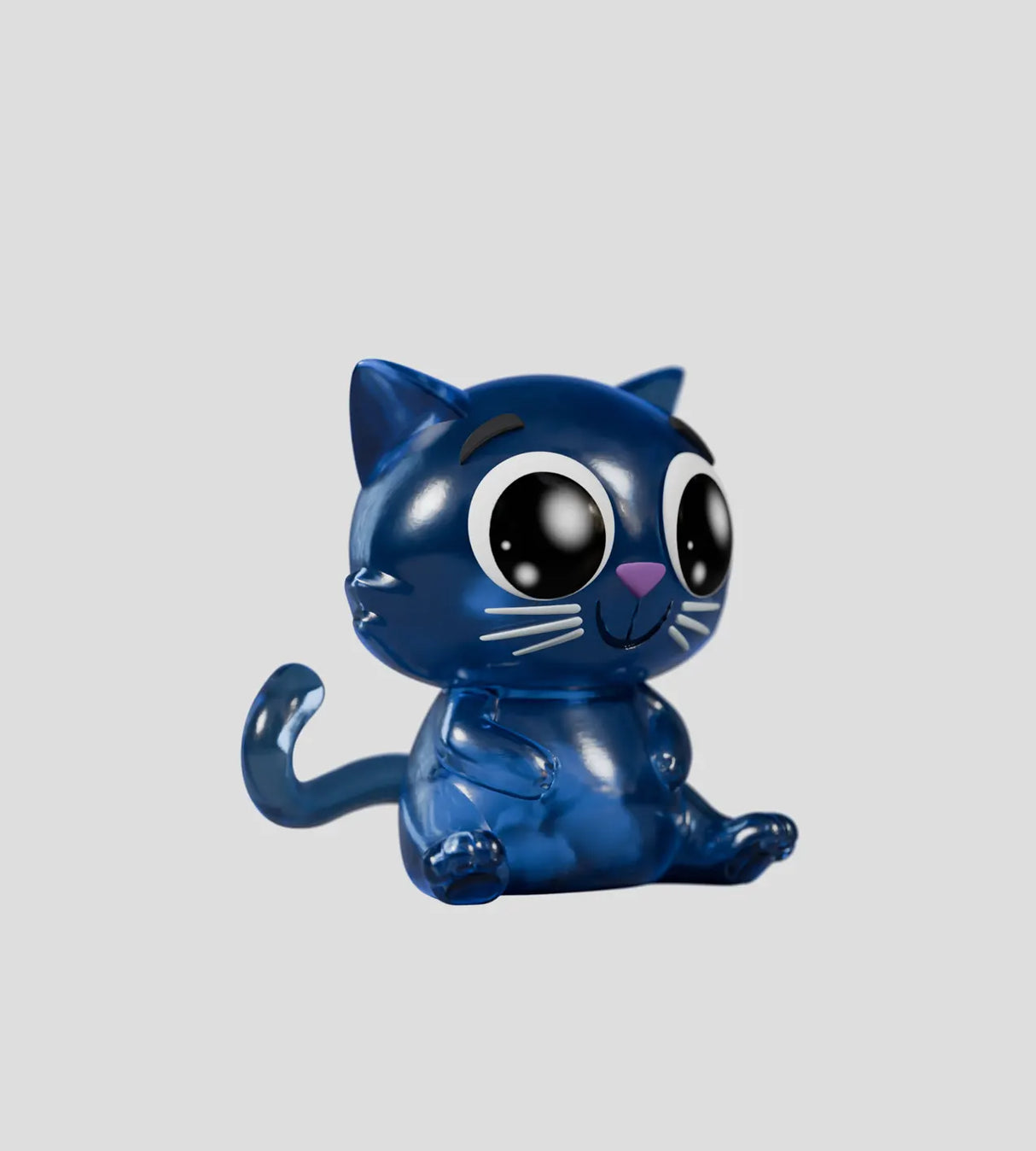 side view of Catscans transparent cat figure showing internal shapes