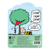 Back of Charlie Brown Kite-Eating Tree ReAction Figure packaging featuring Peanuts comic strip