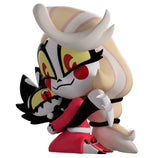 Side profile of Charlie Morningstar hugging KeeKee Youtooz vinyl figure