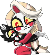 Front angled view of Charlie and KeeKee Hazbin Hotel Youtooz collectible figure