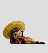 Chikitas woman in sombrero reclining collectible figure