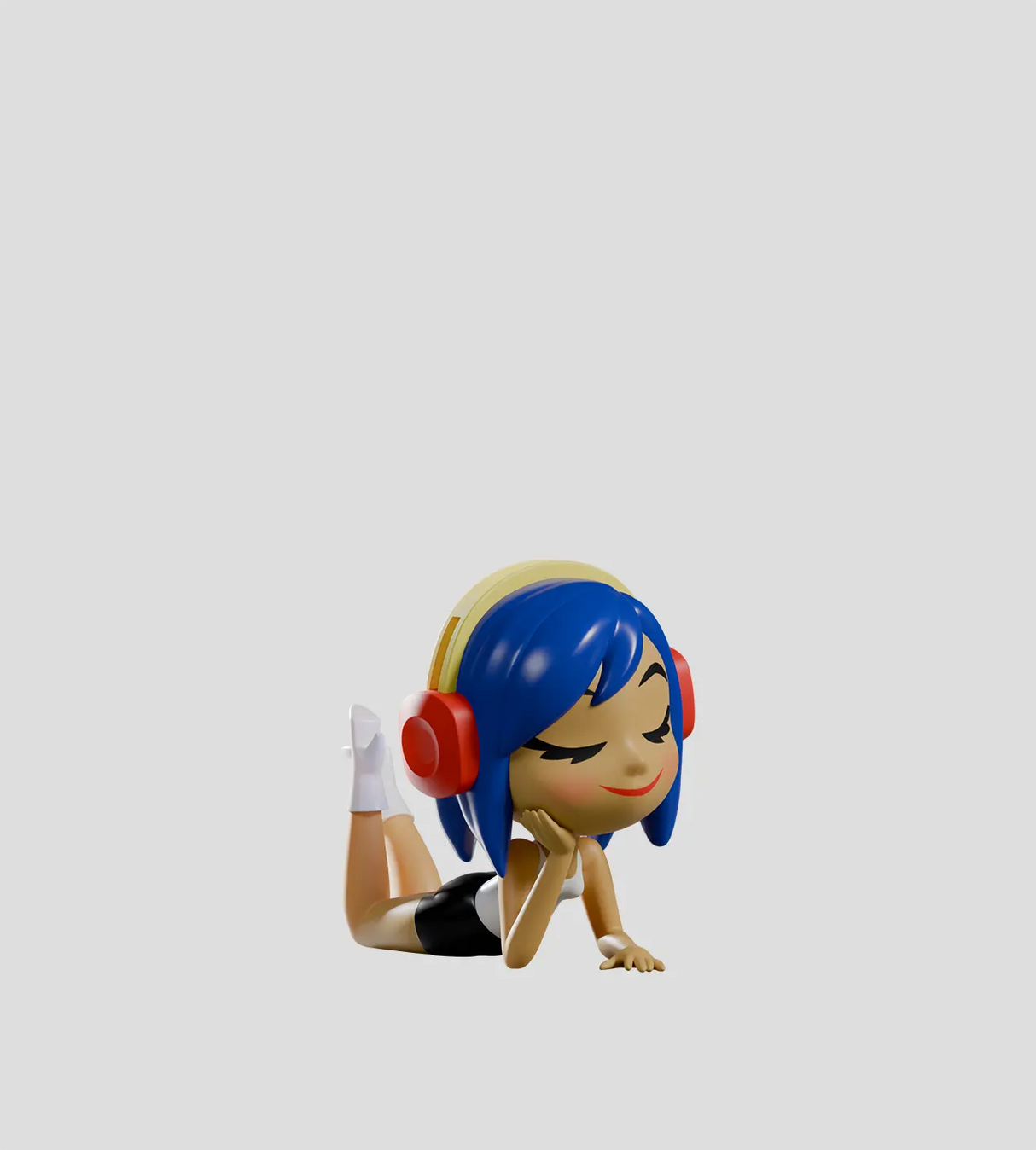 Chikitas blue-haired girl with headphones collectible figure