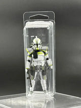 Collectible action figure safely displayed inside archival-grade PET clamshell case
