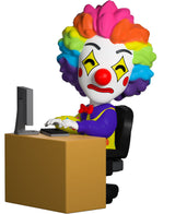 Clown Meme Youtooz vinyl figure front angle showing computer desk and expressive clown face