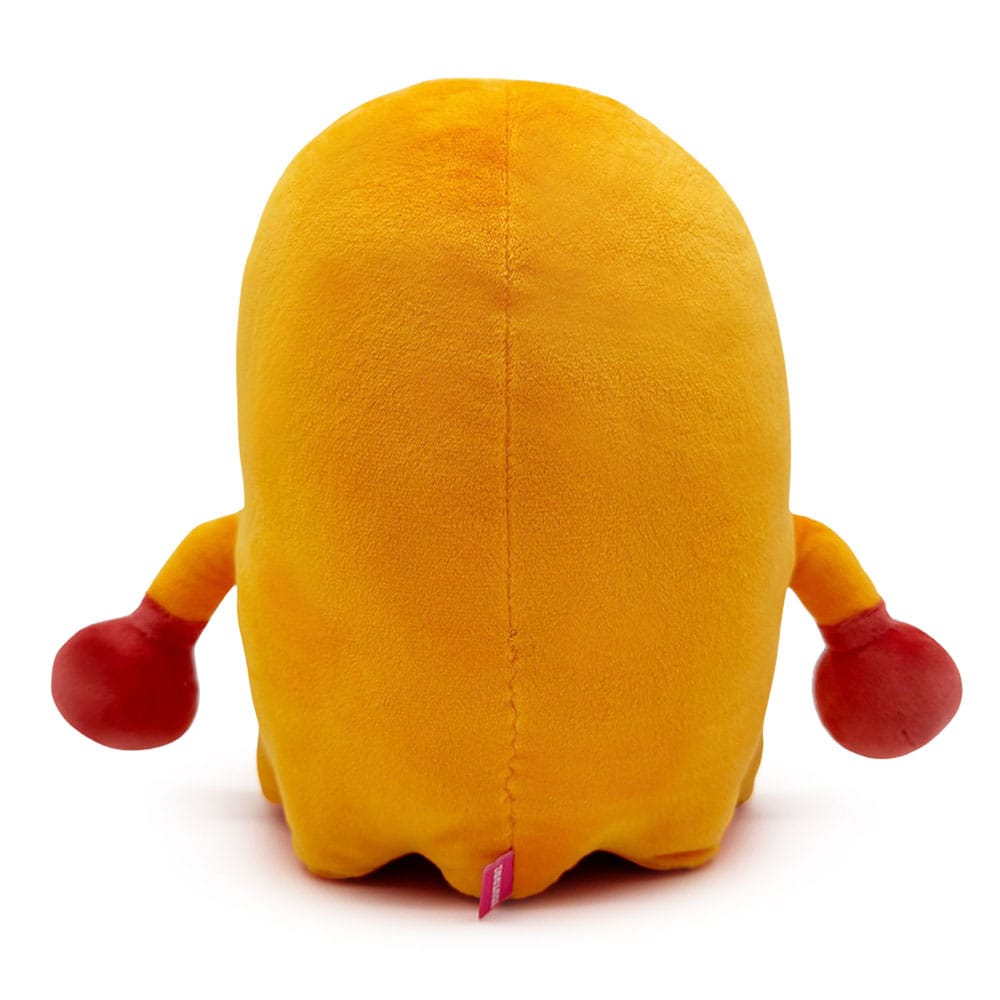 Clyde Ghost Pac-Man plush figure back view with rounded top and jagged base
