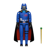 Cobra Commander Movie Black Cape G.I. Joe ReAction Plus figure with sceptre accessory on white background