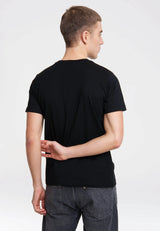 Back view of black Commodore 64 Gaming Computer T-Shirt showing plain design.