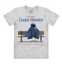 Grey T-shirt featuring Cookie Monster sitting on a park bench with cookies and the quote “Life is like a box of cookies. You never know what you’re gonna get!”