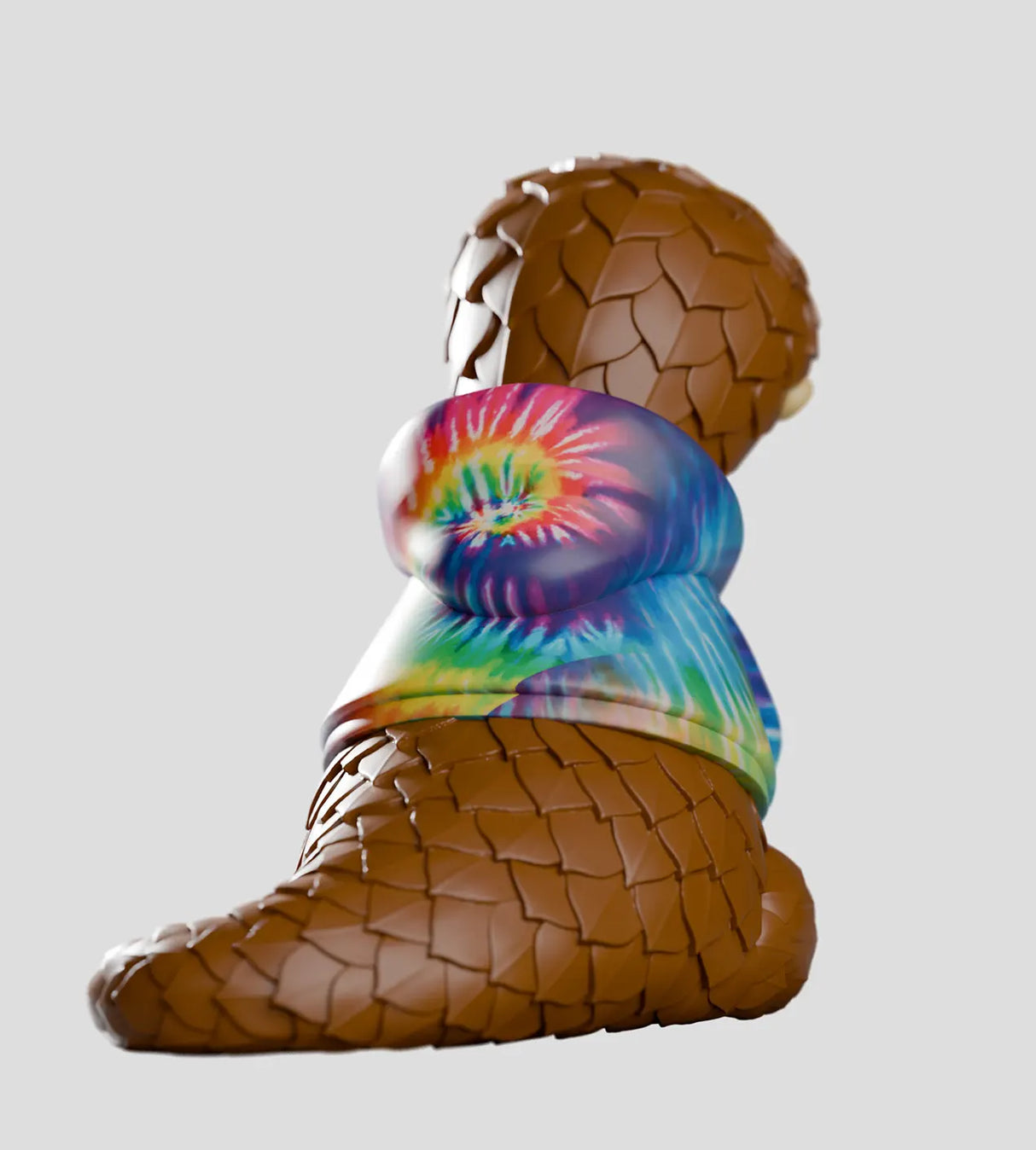 Cosmo vinyl figure back view showing detailed scale pattern and hoodie design