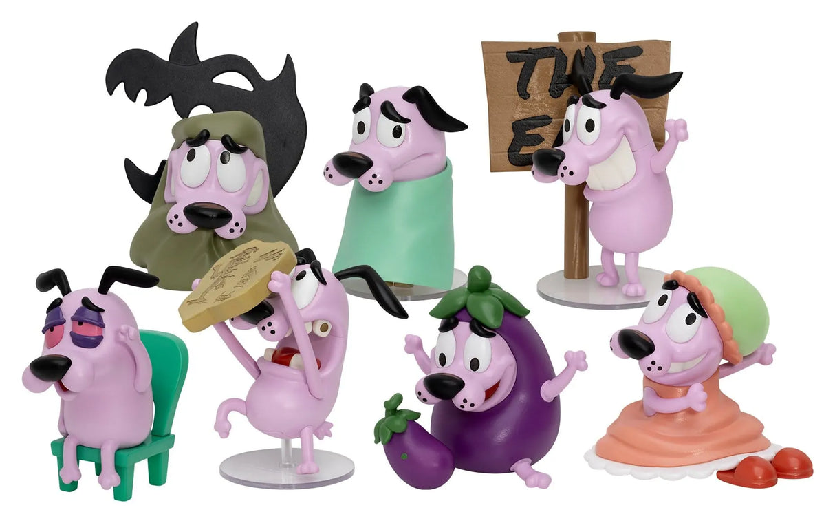 Courage the Cowardly Dog Mini Egg Attack Blind Box complete collection with six standard figures and one secret edition.