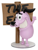 Courage the Cowardly Dog Secret Edition Mini Egg Attack figure beside The End sign.