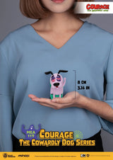 Courage the Cowardly Dog Overworked Courage Mini Egg Attack figure shown in hand for size comparison.