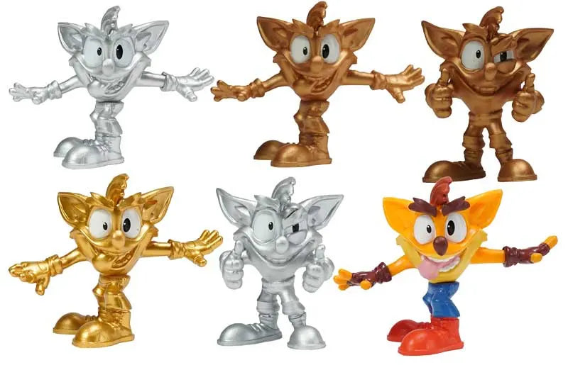 Crash Bandicoot Smash Box Surprise Figure Silver Bronze Gold Metallic Exclusive