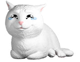 Crying Cat Meme Youtooz vinyl figure front view with teary eyes and fluffy white fur