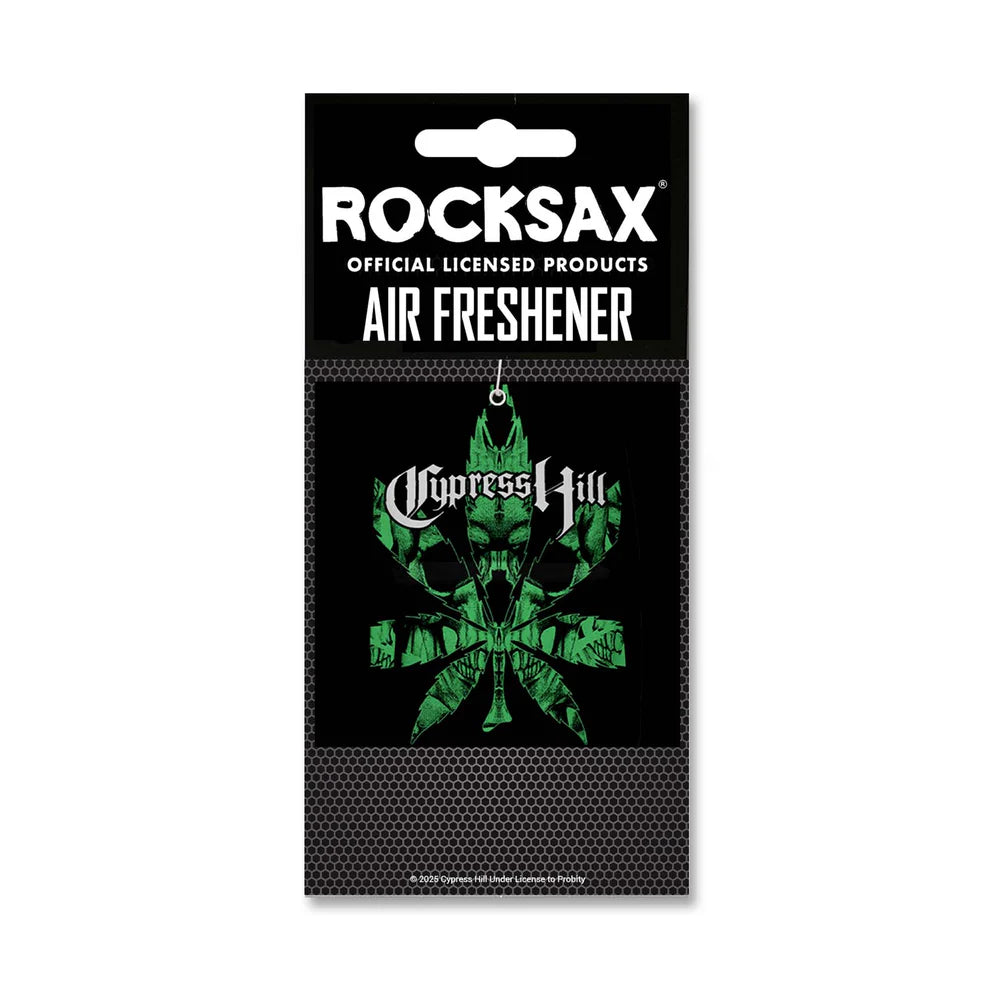 Cypress Hill logo air freshener Rocksax green leaf design