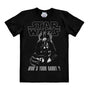 Black Star Wars T-shirt featuring Darth Vader pointing forward with the phrase “Who’s Your Daddy?” printed below the logo.