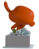 Side view of Darwin The Amazing World of Gumball Youtooz vinyl collectible with suitcase