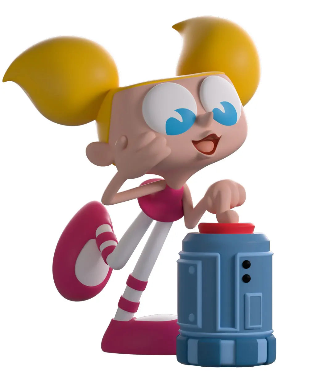 Dee Dee Dexter’s Laboratory Youtooz Vinyl Figure pressing a large red button