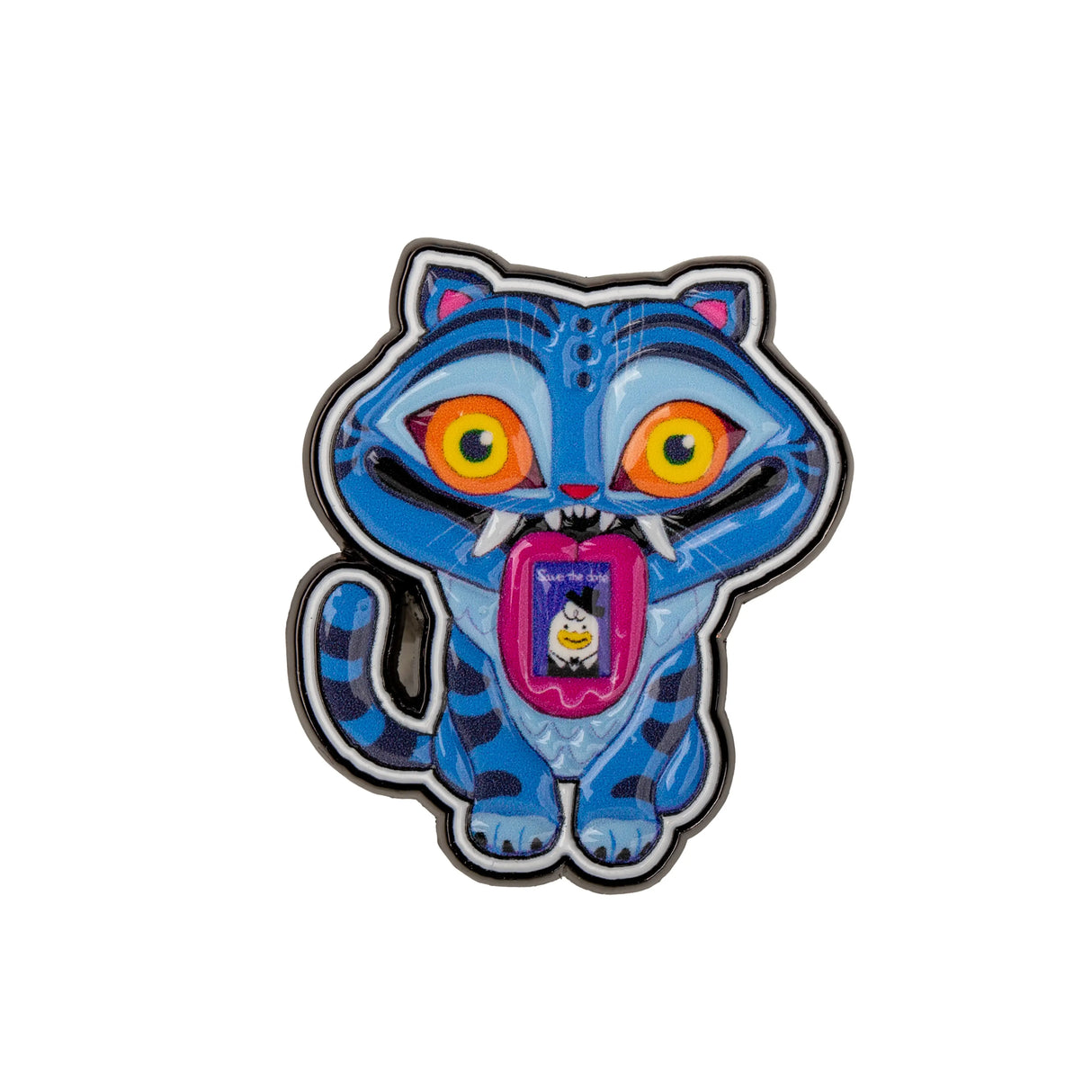 Derpy tiger pin KPop Demon Hunters colorful enamel style collectible