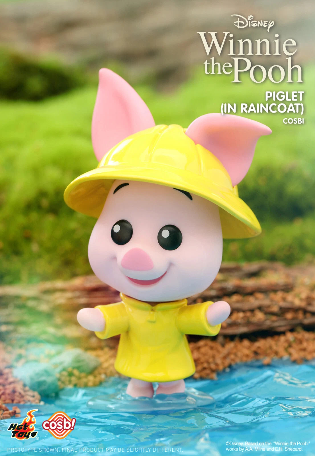 Piglet in yellow raincoat Cosbi collectible figure