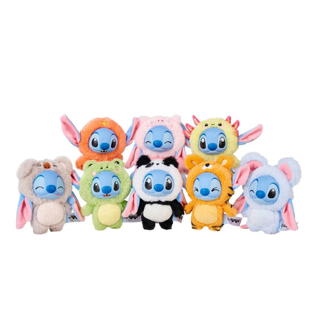 Disney YuYus Stitch plush keychain blind box full set of 9 animal costume designs