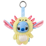 Disney YuYus Stitch plush keychain in yellow axolotl costume