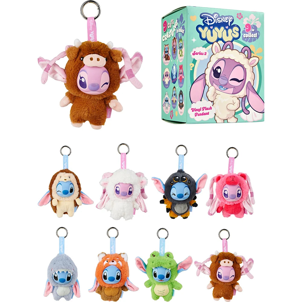 Disney YuYus Stitch Series 2 plush keychains with blind box packaging