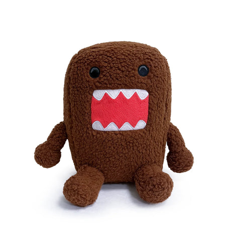 Domo-Kun plush figure front view with open mouth and teeth detail