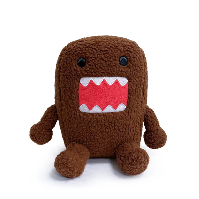 Domo-Kun plush figure front view with open mouth and teeth detail