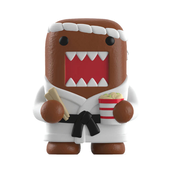 Brown standing Domo karate ramen figure from Rokimoto Mystery Blind Cup series