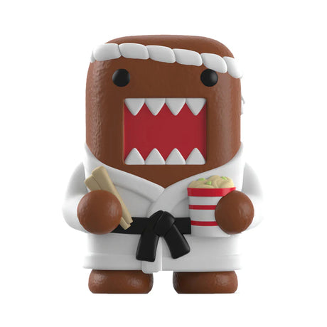 Brown standing Domo karate ramen figure from Rokimoto Mystery Blind Cup series