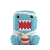 Blue sitting Domo ramen collectible figure from Rokimoto blind cup series