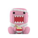 Light pink sitting Domo ramen figure from Domo Rokimoto blind cup collection