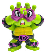 Grape Brain TMNT Donatello vinyl figure front view with neon green and purple colors