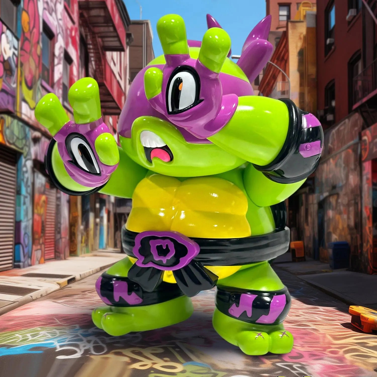 GRAPE BRAIN ロッキャクウーパー まかろに キウイ 蛍光グリーン成型 standstones 〜おにぎりと奇妙な仲間達〜ロッキャクウーパーまかろに