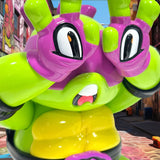Close-up of Grape Brain Donatello face and mask details