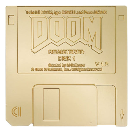 Doom gold plated replica floppy disk limited edition front view
