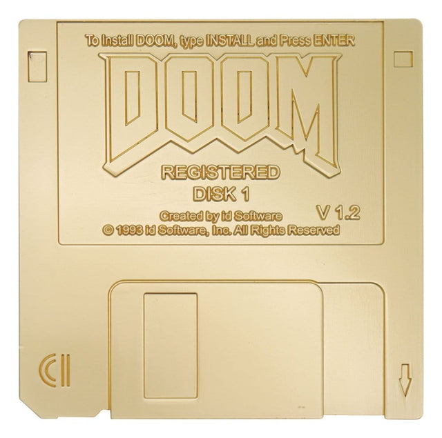 Doom gold plated replica floppy disk limited edition front view