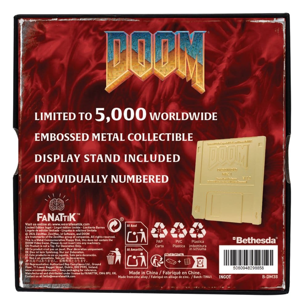 Doom limited edition floppy disk packaging back with product details