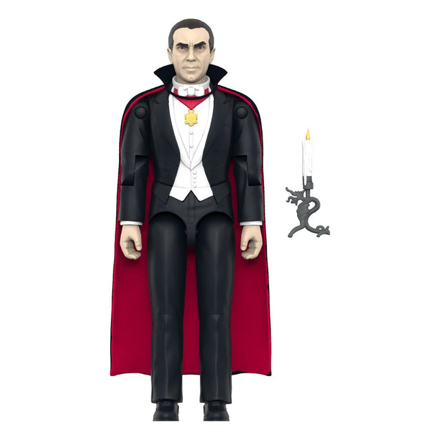 Dracula Universal Monsters ReAction+ Figure front view with candelabra accessory