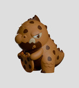 Chocolate brown Dread Friends kaiju figure with cookie