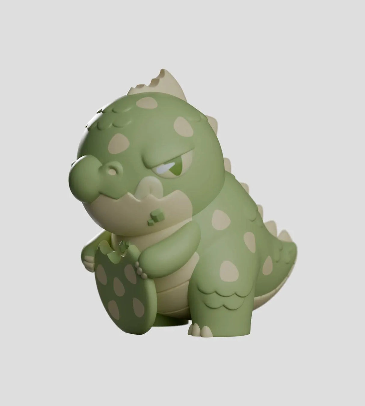 Green Dread Friends kaiju collectible figure holding a cookie