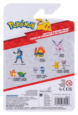 Back of Pokémon Battle Figure Pack packaging showing Drifloon, Pikachu and other figures.