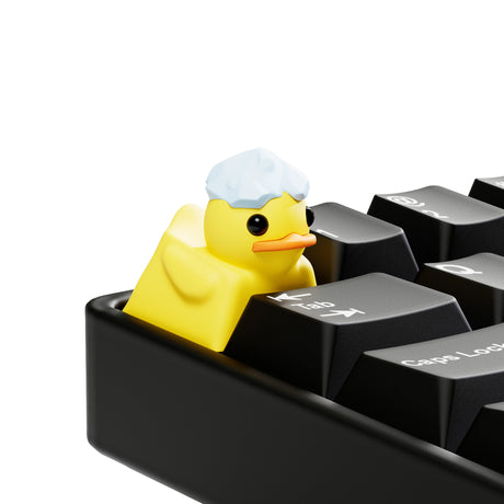 Snow Cap Duck keycap from Duckeys Mystery Keycap Winter Escape series.