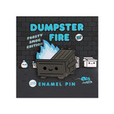 dumpster fire frosty smog enamel pin packaging 100% soft limited edition