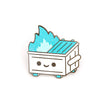 dumpster fire frosty trash enamel pin blue flame cute dumpster design