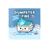 dumpster fire frosty trash enamel pin packaging 100% soft limited edition