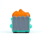 Dumpster Fire stress squishy back view centered on white background