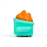 Dumpster Fire stress squishy side profile highlighting soft foam texture